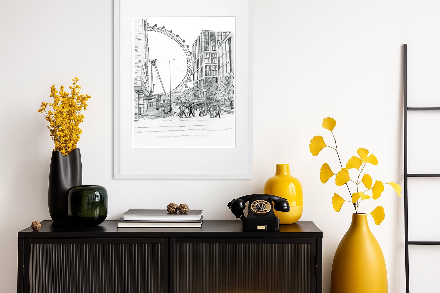 London Eye Pencil Print. Home Decoration hallway display