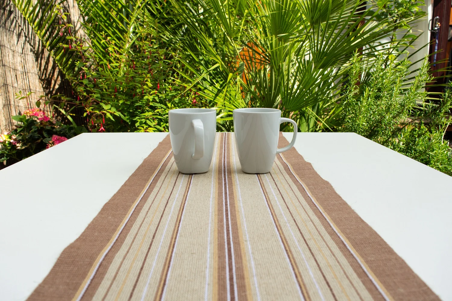 table runner | brown stripes | julliden | table | handwoven | handmade by Inger