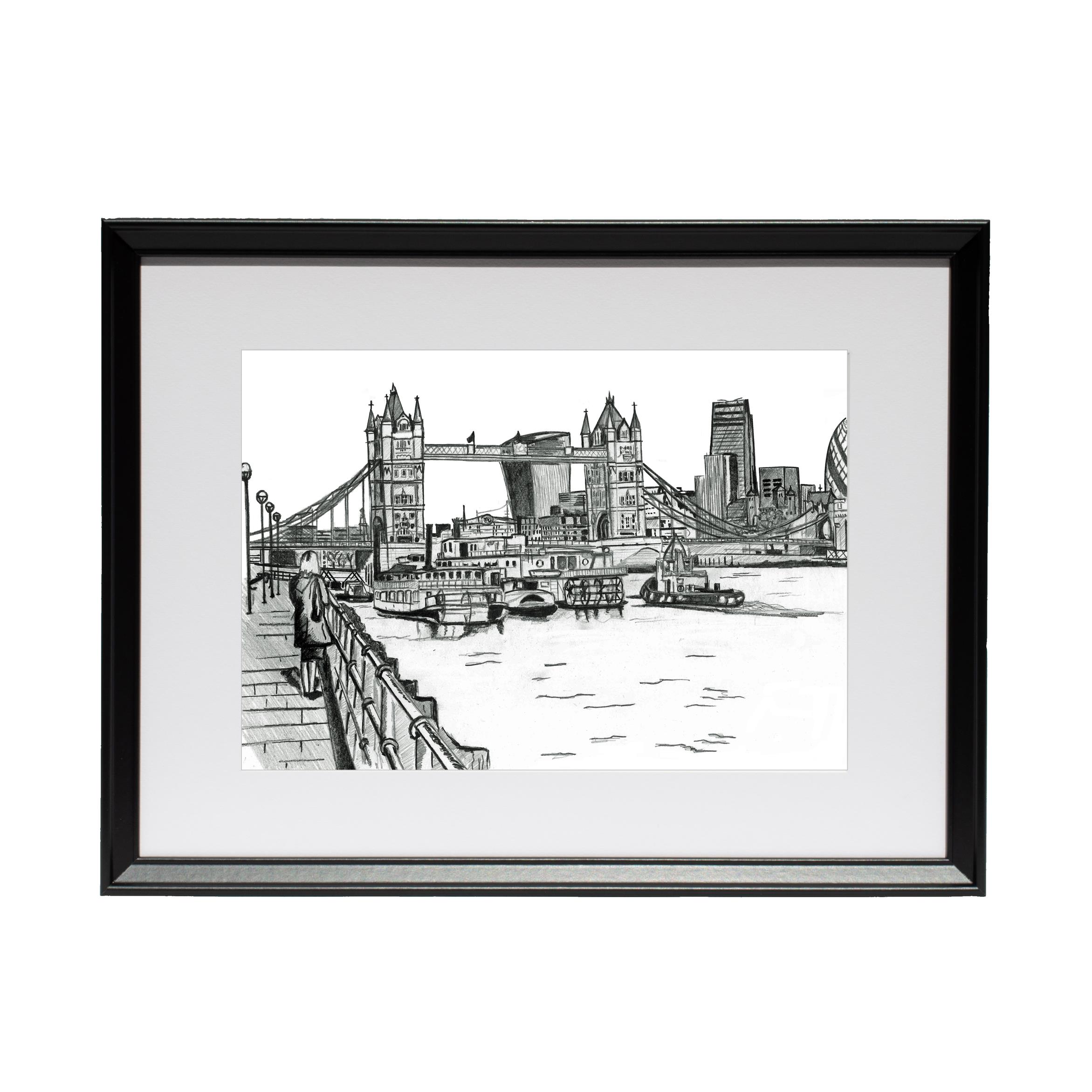 Tower Bridge Digital Image - Digital Sketches - Digital Art, Buildings &  Architecture, Landmarks, Other Landmarks - ArtPal