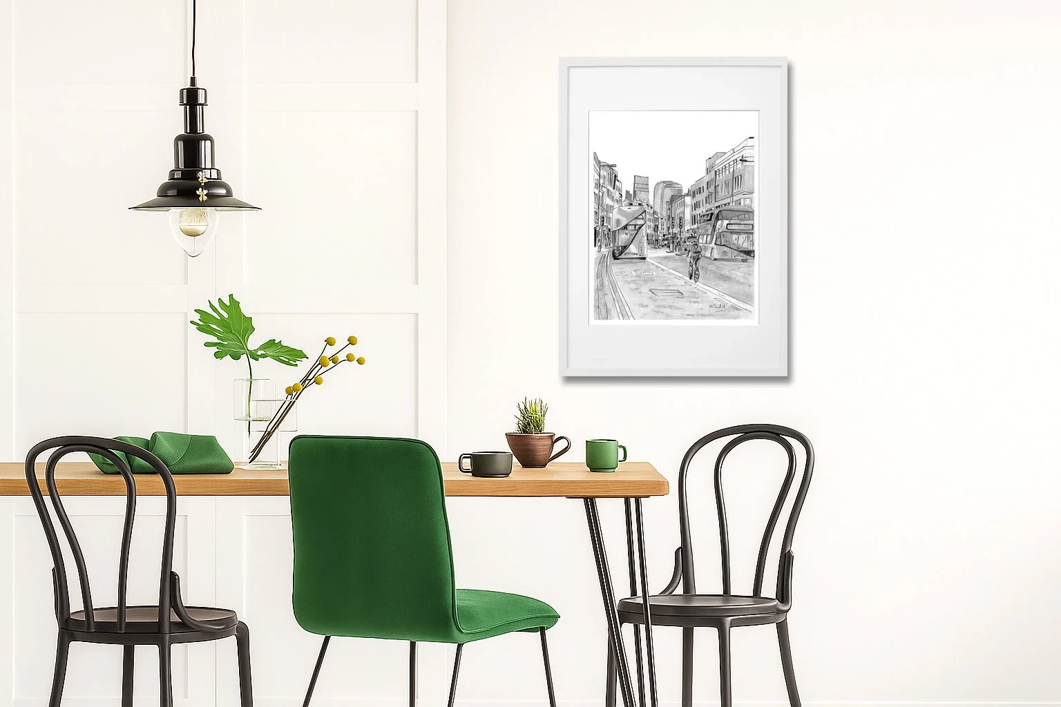 Borough High Street Pencil Drawing.  Interior Artwork for the home