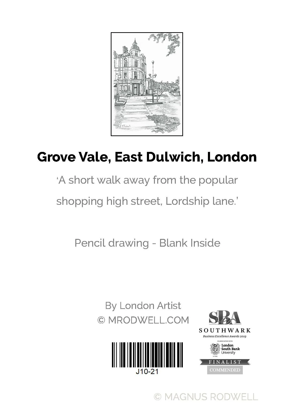 East Dulwich Greeting Cards LONDON ARTIST M.RODWELL