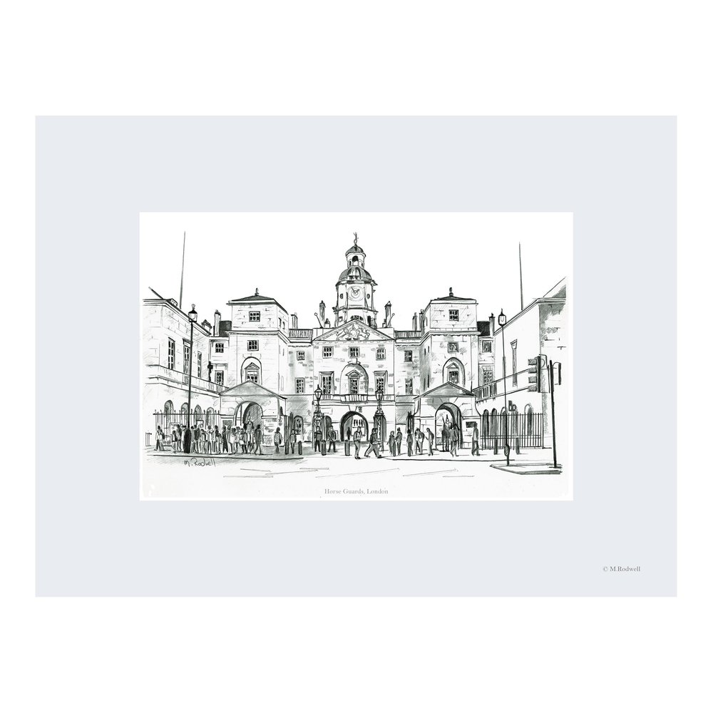Horse Guards Print Unframed by M.Rodwell
