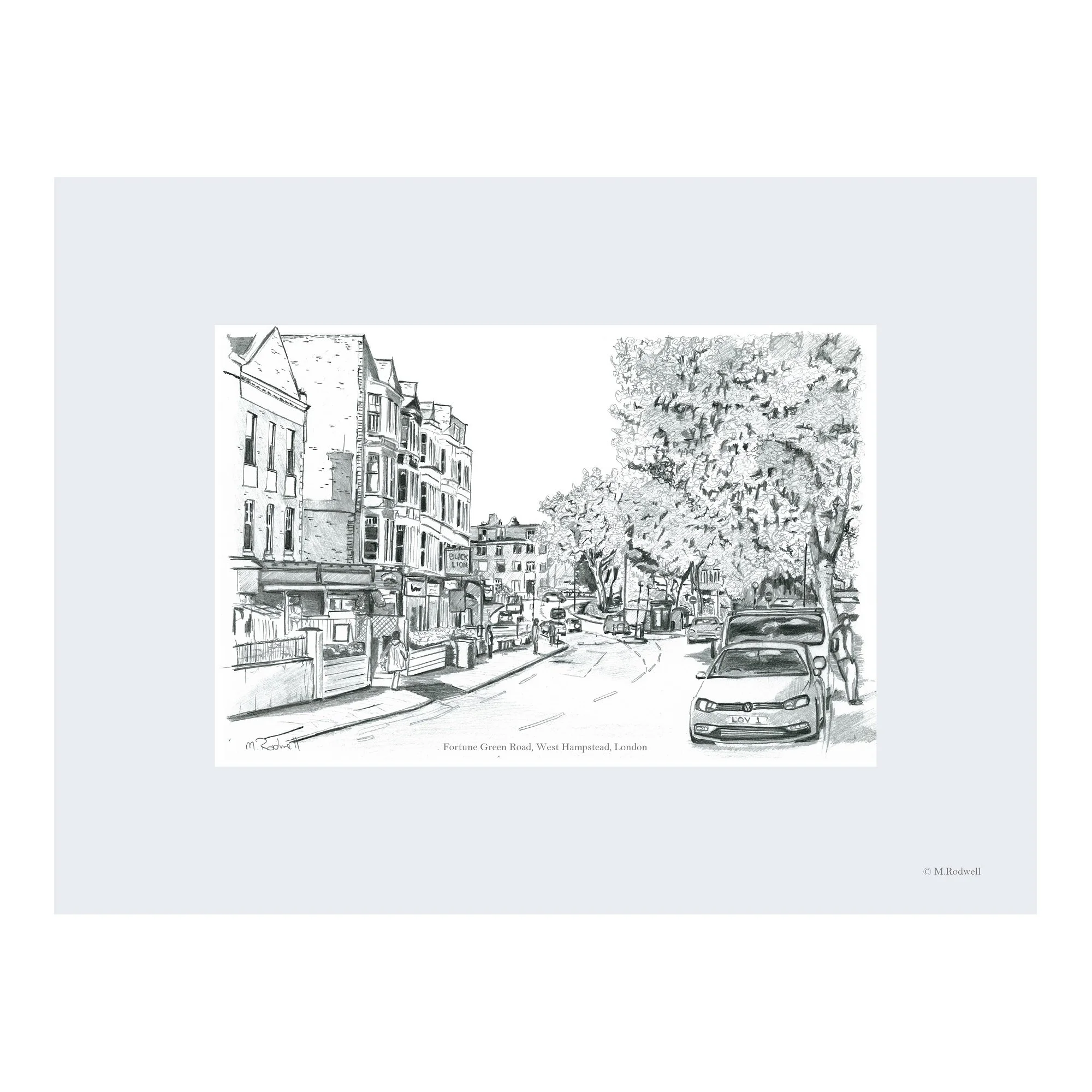 West Hampstead Pencil print unframed by M.Rodwell
