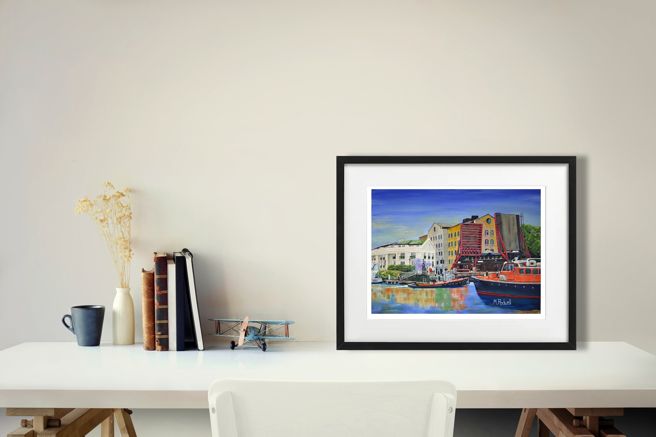 St Katharine Docks Print | London | Best Buy- LONDON ARTIST | M.RODWELL