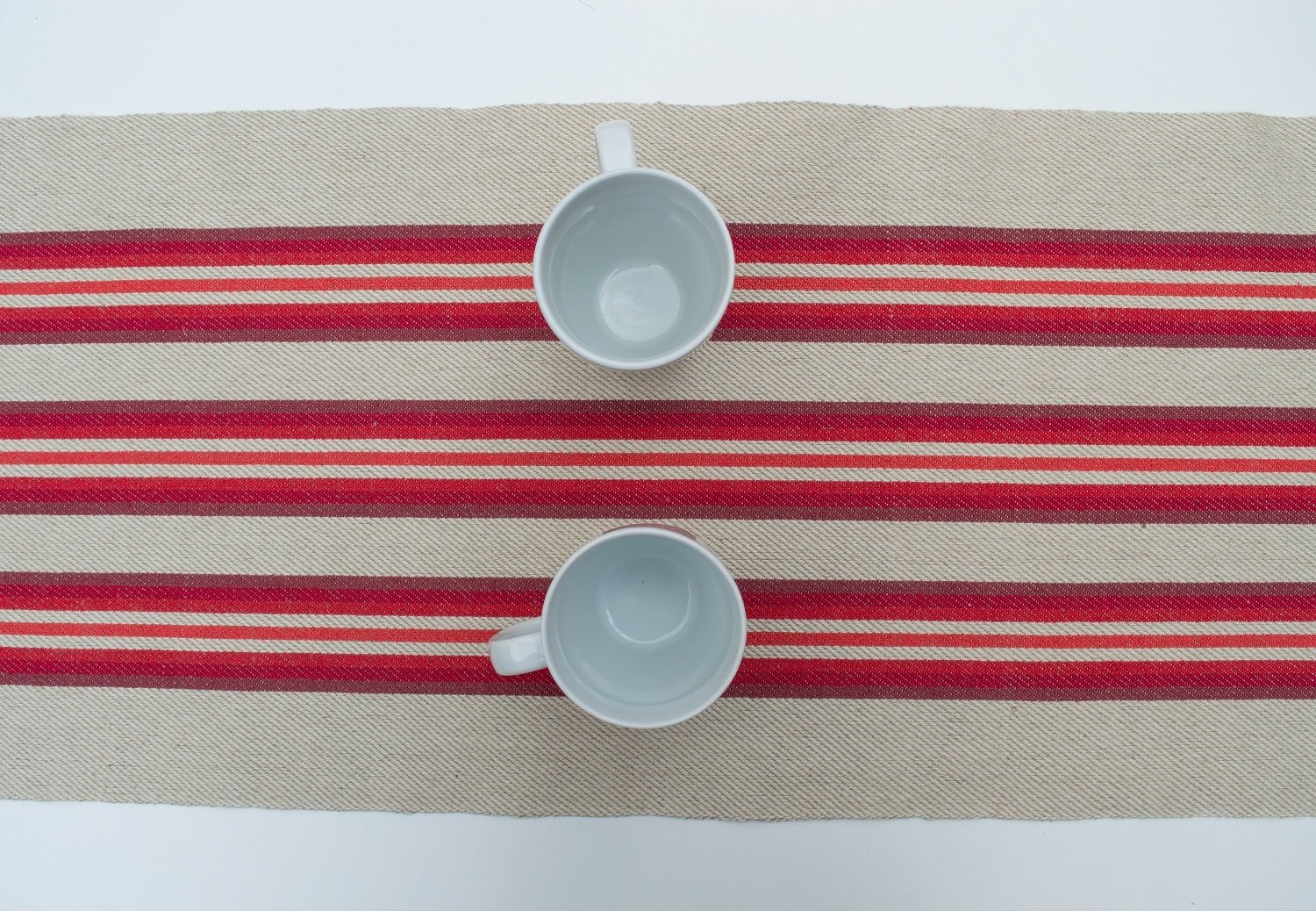 treva red stripe and off white  table runner 4.jpg