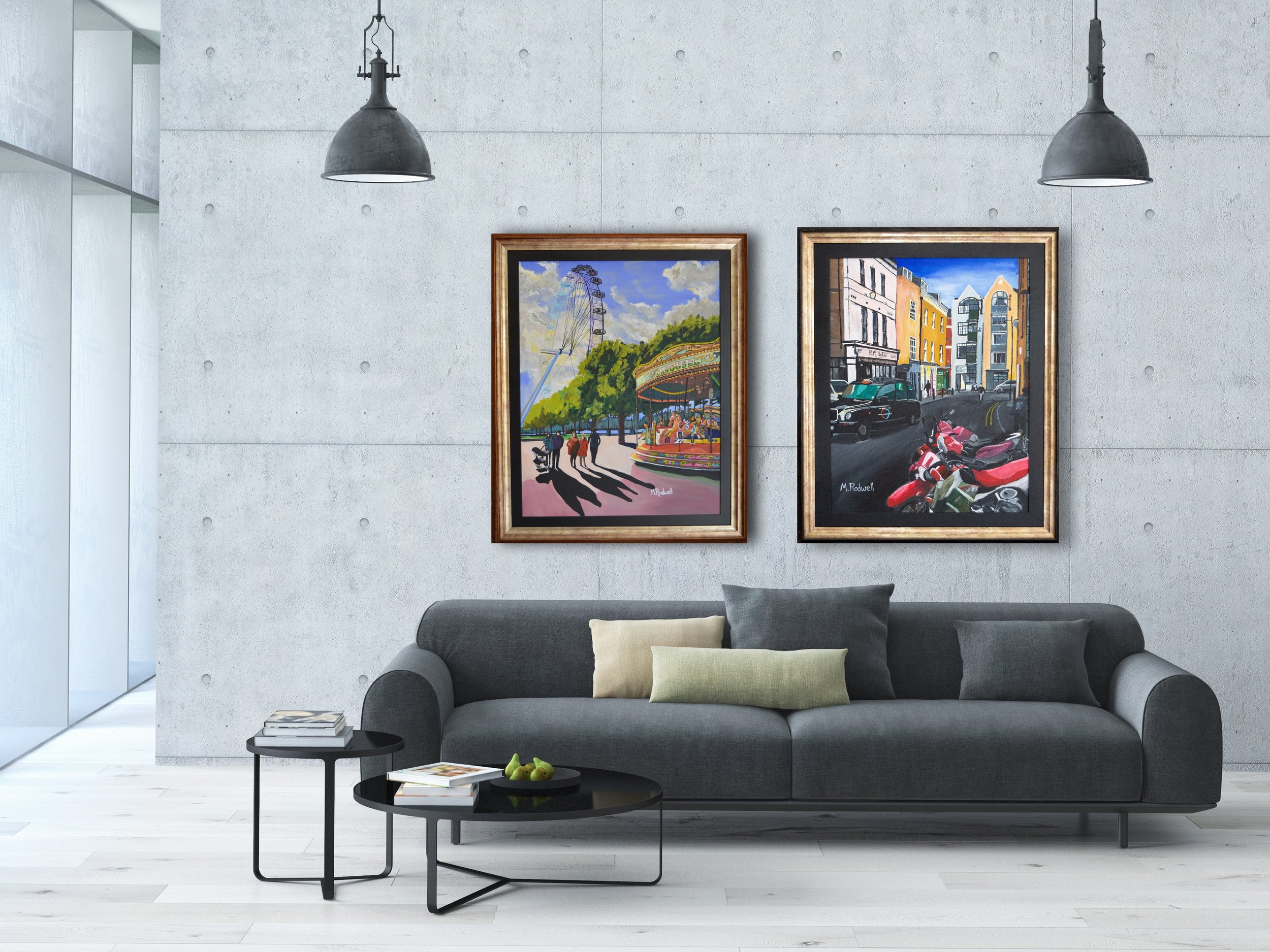 London Eye and Morocco Street Paintings For Sale