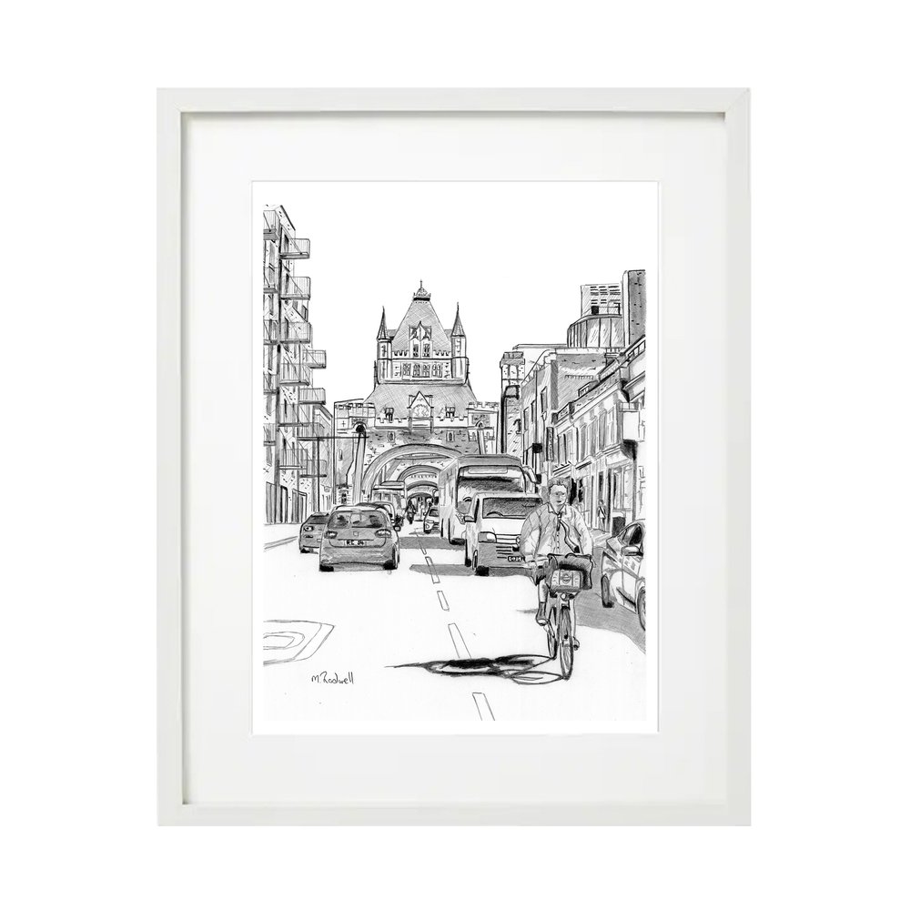 Tower Bridge City Slicker Drawing Large Frame for sale