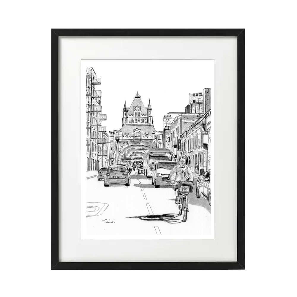 Black and White Tower Bridge London Print for sale