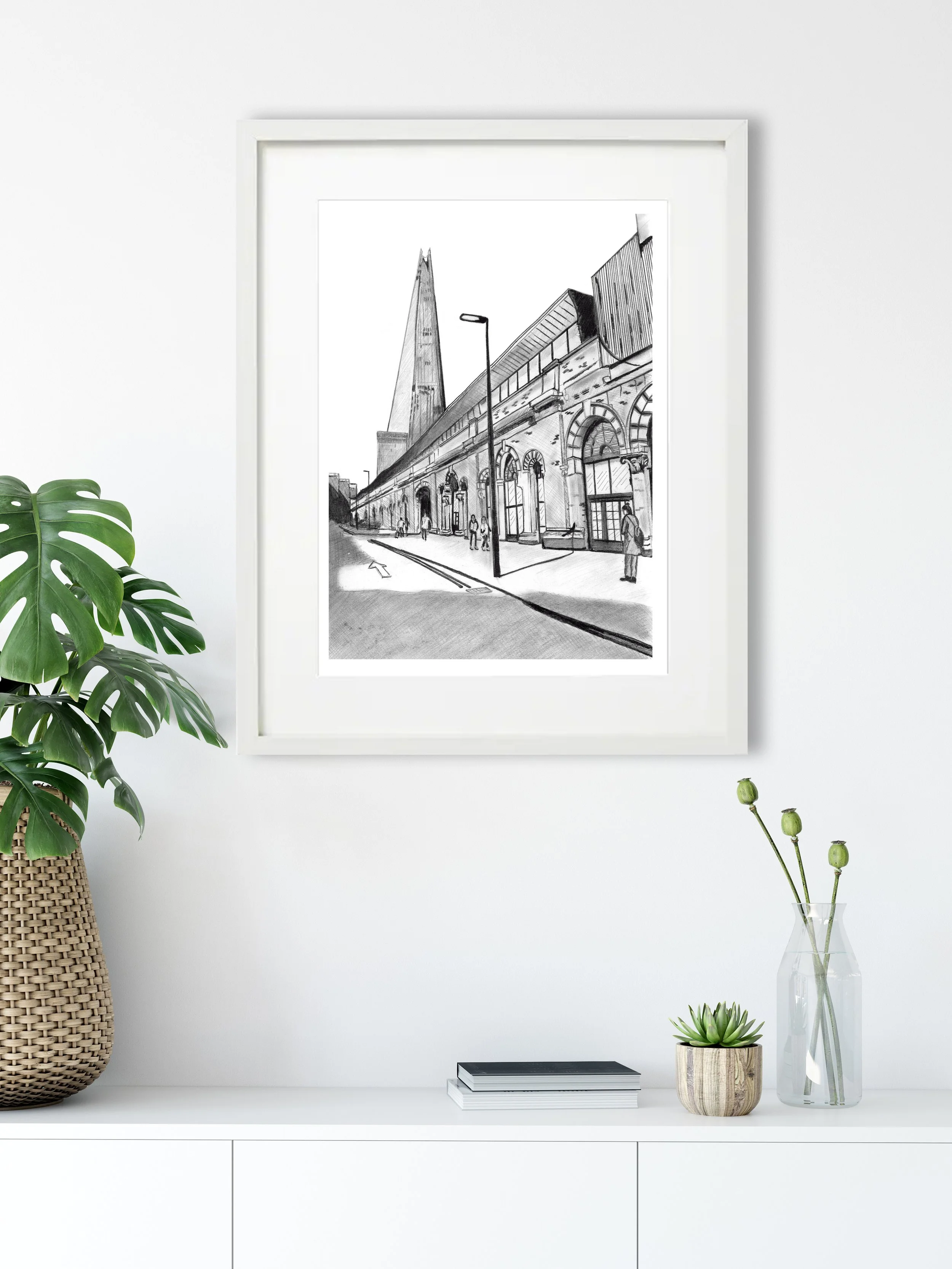 The Shard Pencil Print large frame for sale