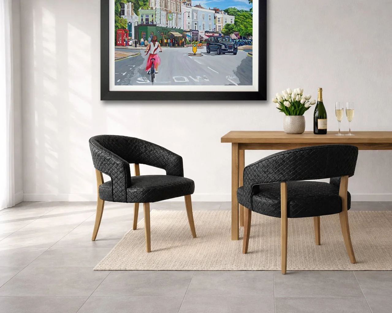 Home interior decoration.  Painting of Regents Park Road London