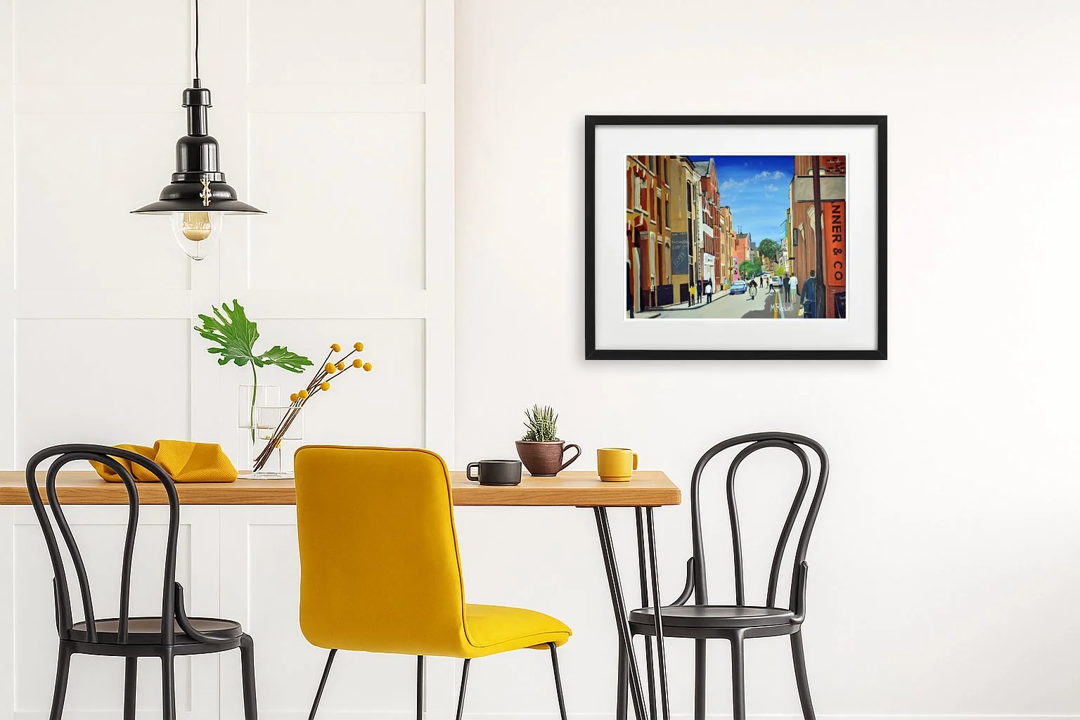 Bermondsey Street Framed Print Dining Room Setting.