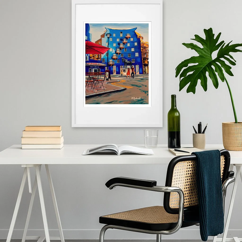 Office Desk, Queen Elizabeth Street Colour Print on Display