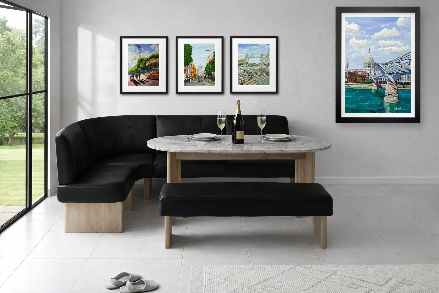 Collection of London Prints Dining Room Setting