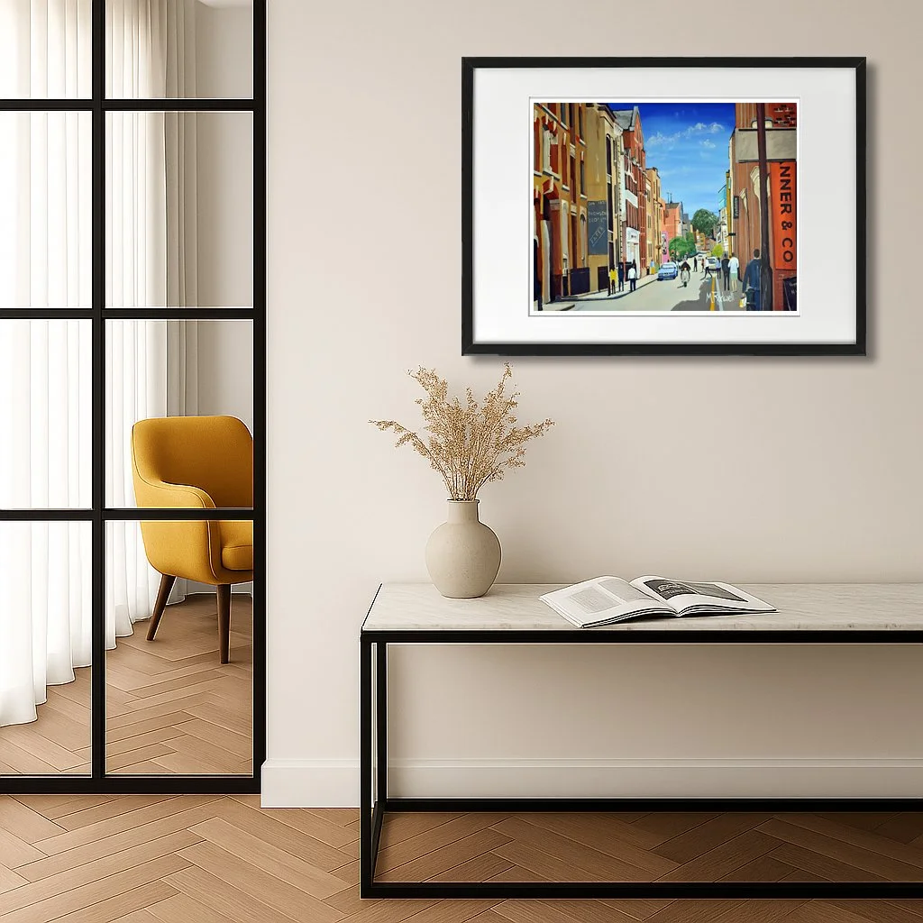 Bermondsey Street Print displayed in entrance hall.