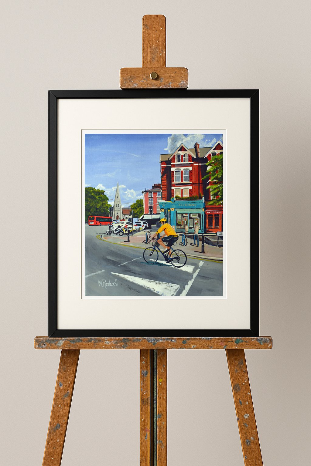 Blackheath London Print displayed on easel.