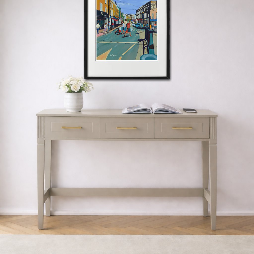 Blackheath print displayed by Console Table