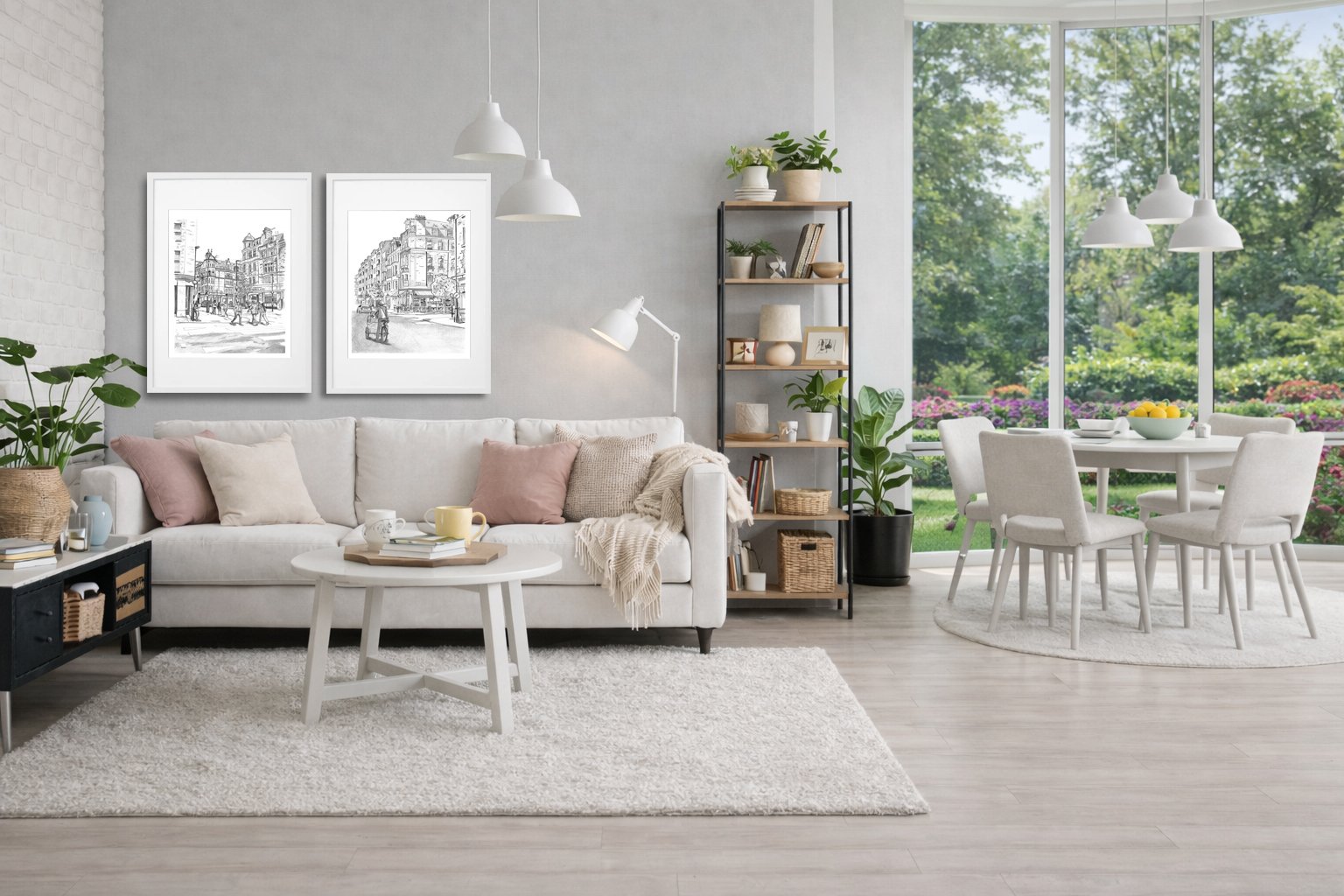 Marylebone Pencil Drawings Framed.  London Interior Ideas