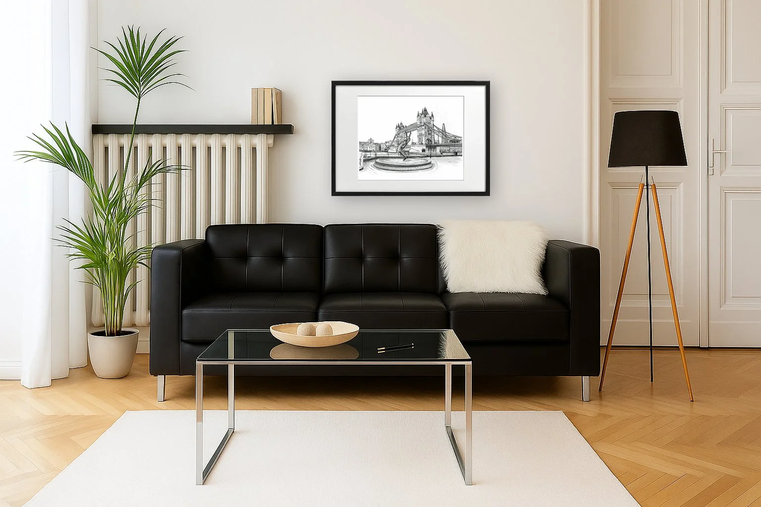 Tower Bridge Dolphin Black Sofa.jpg