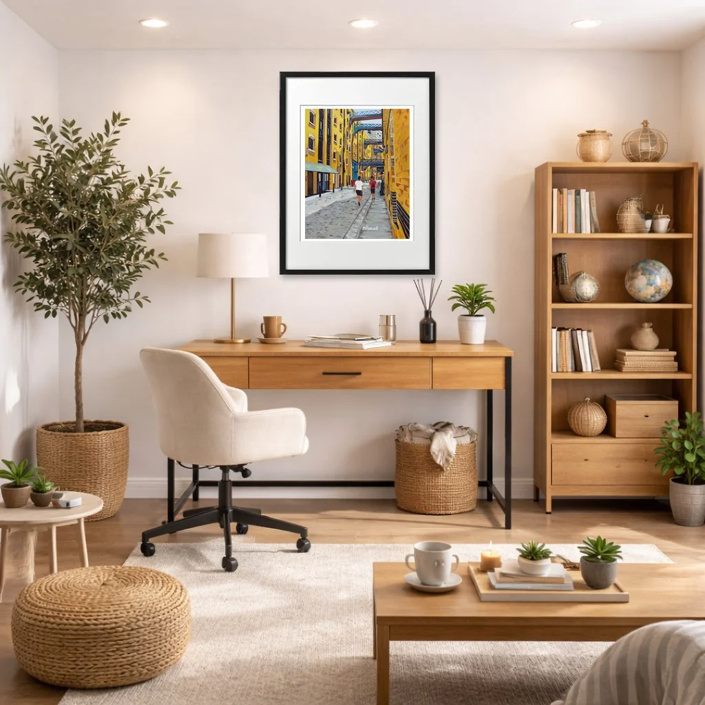 Shad Thames London Print, Home Office Interior Setting