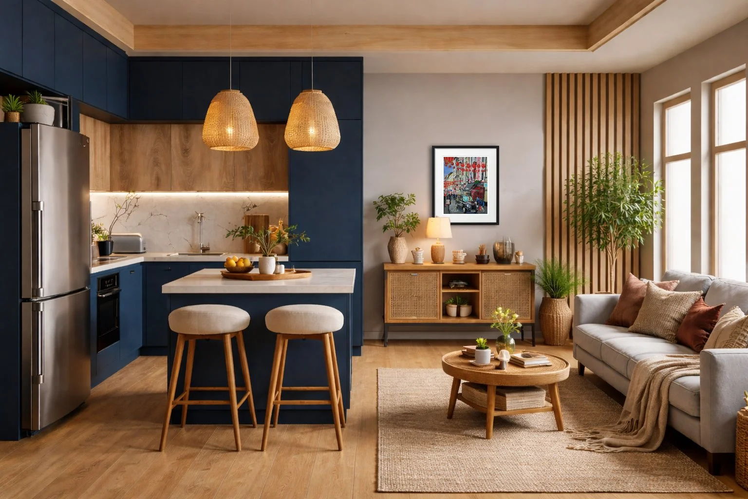 China Town London Print - Open Plan Kitchen Display