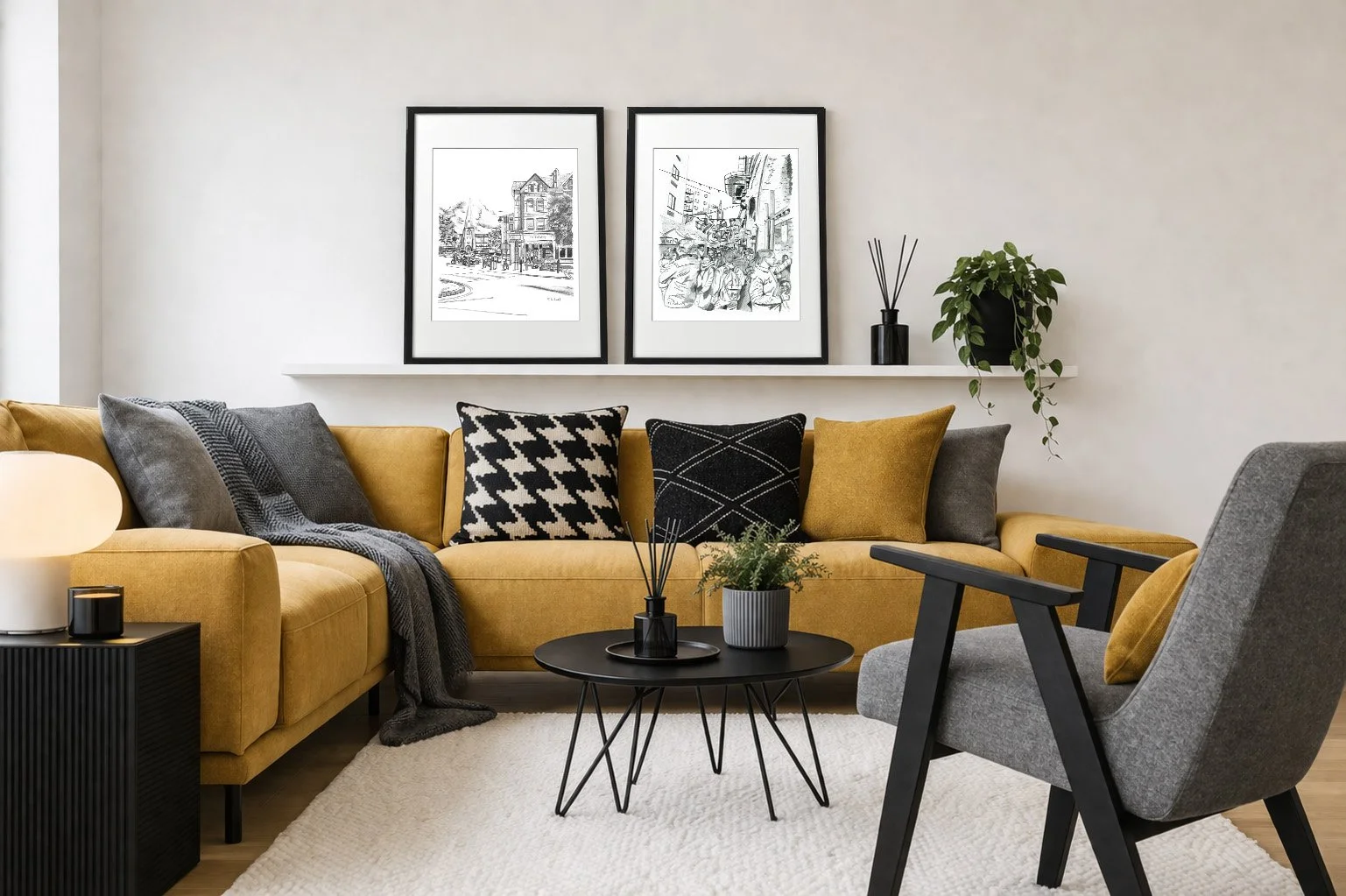 Borough Print on display in elegant livingroom