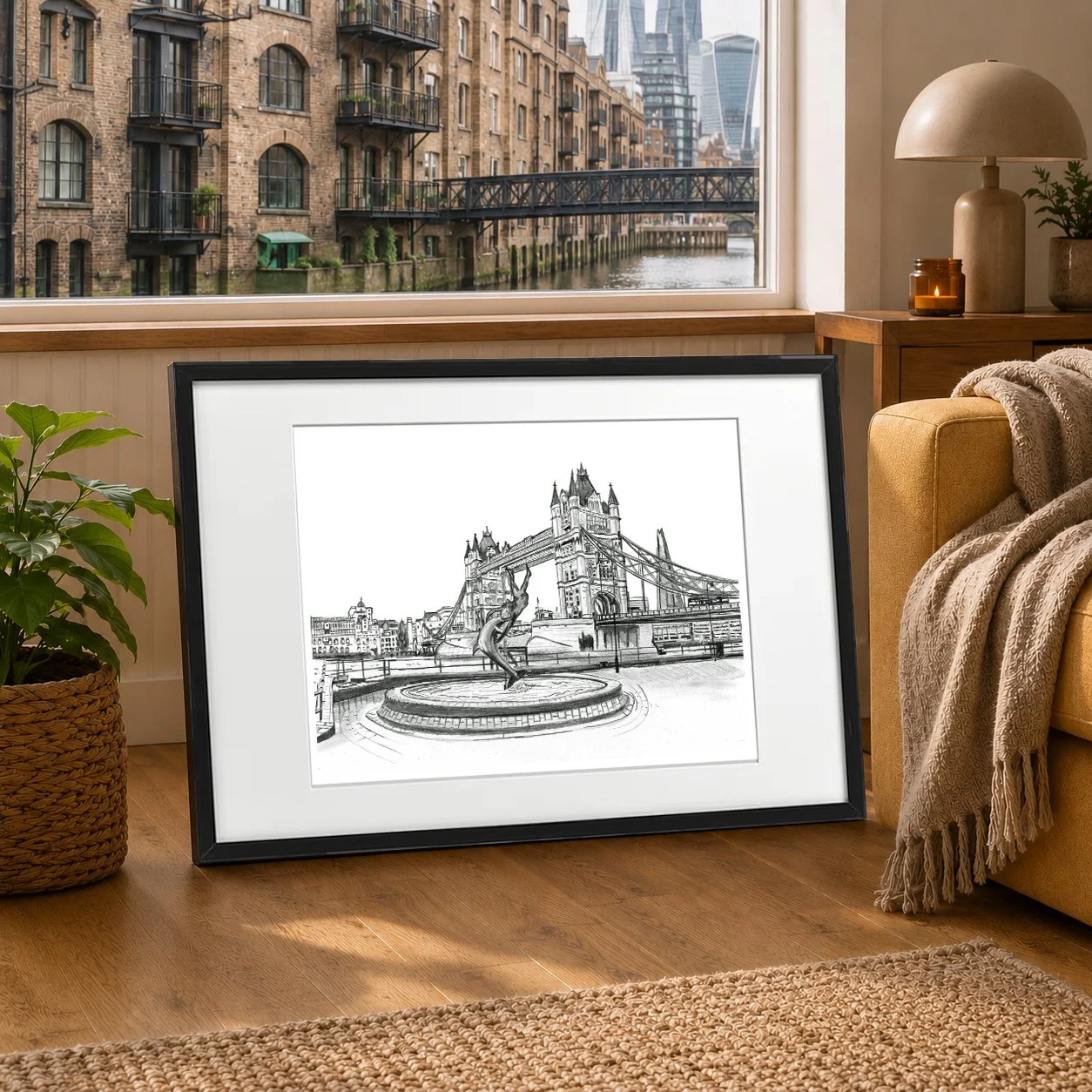 Tower Bridge Dolphin Sculpture London Print