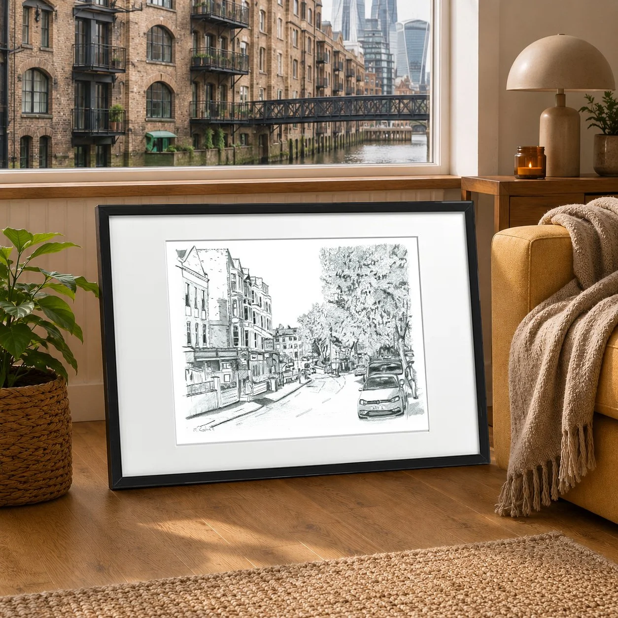 Fortune Green, West Hampstead — Detailed Pencil Illustration of the High Street
