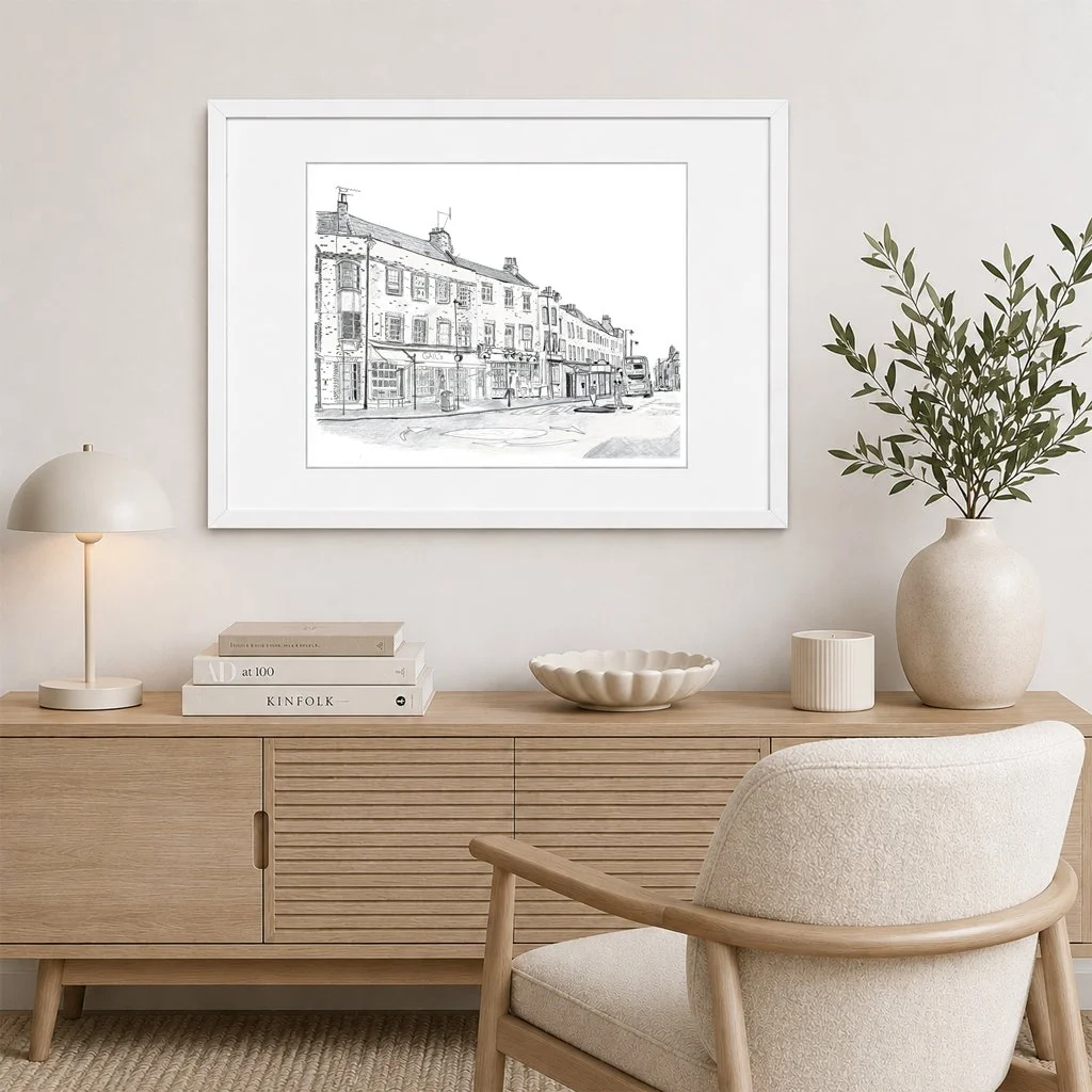 Highgate Hill Pencil Drawing Framed.jpg
