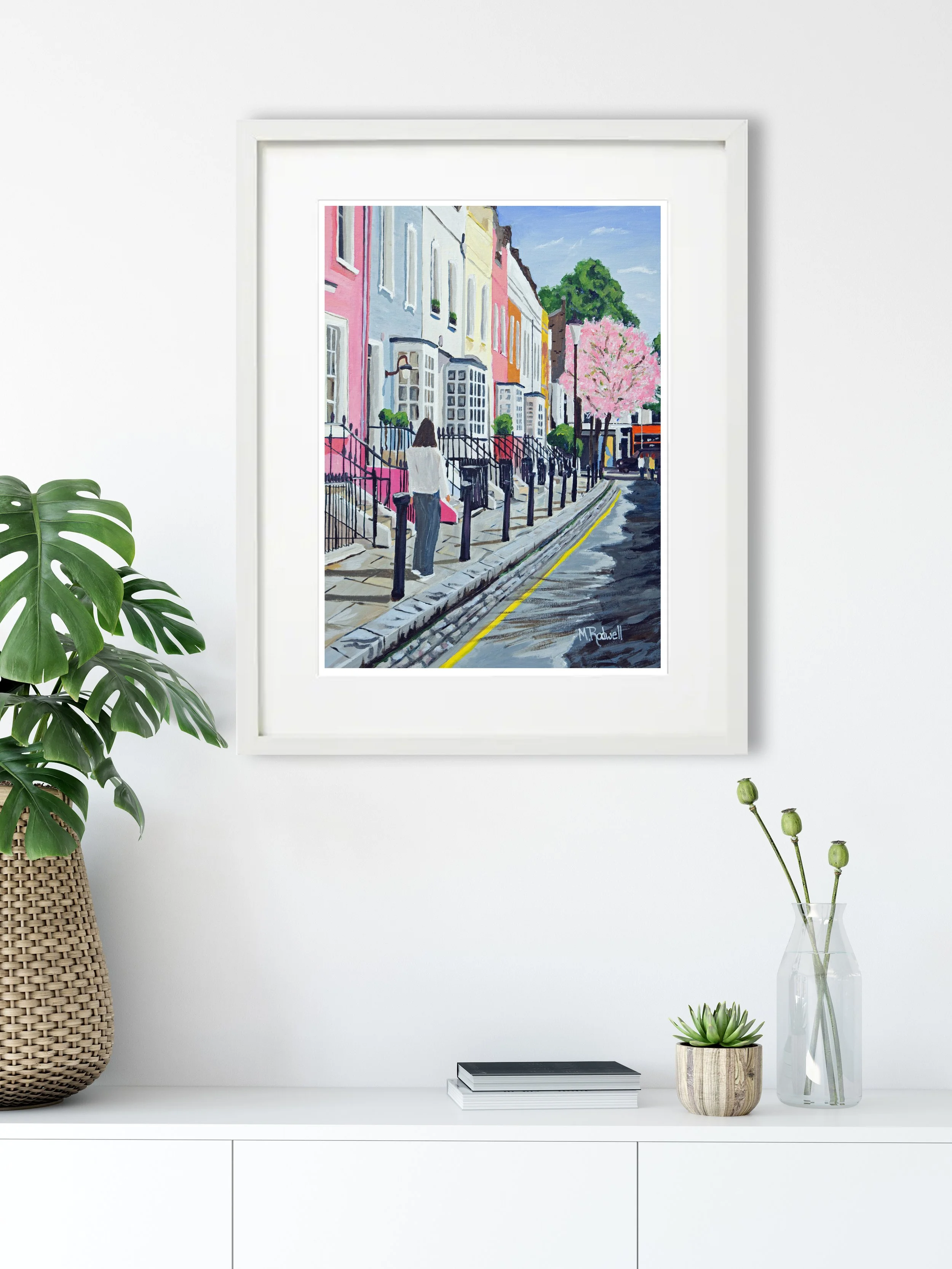 Lifestyle photo featuring Bywater Street, Chelsea, London Print.  Street View Scene