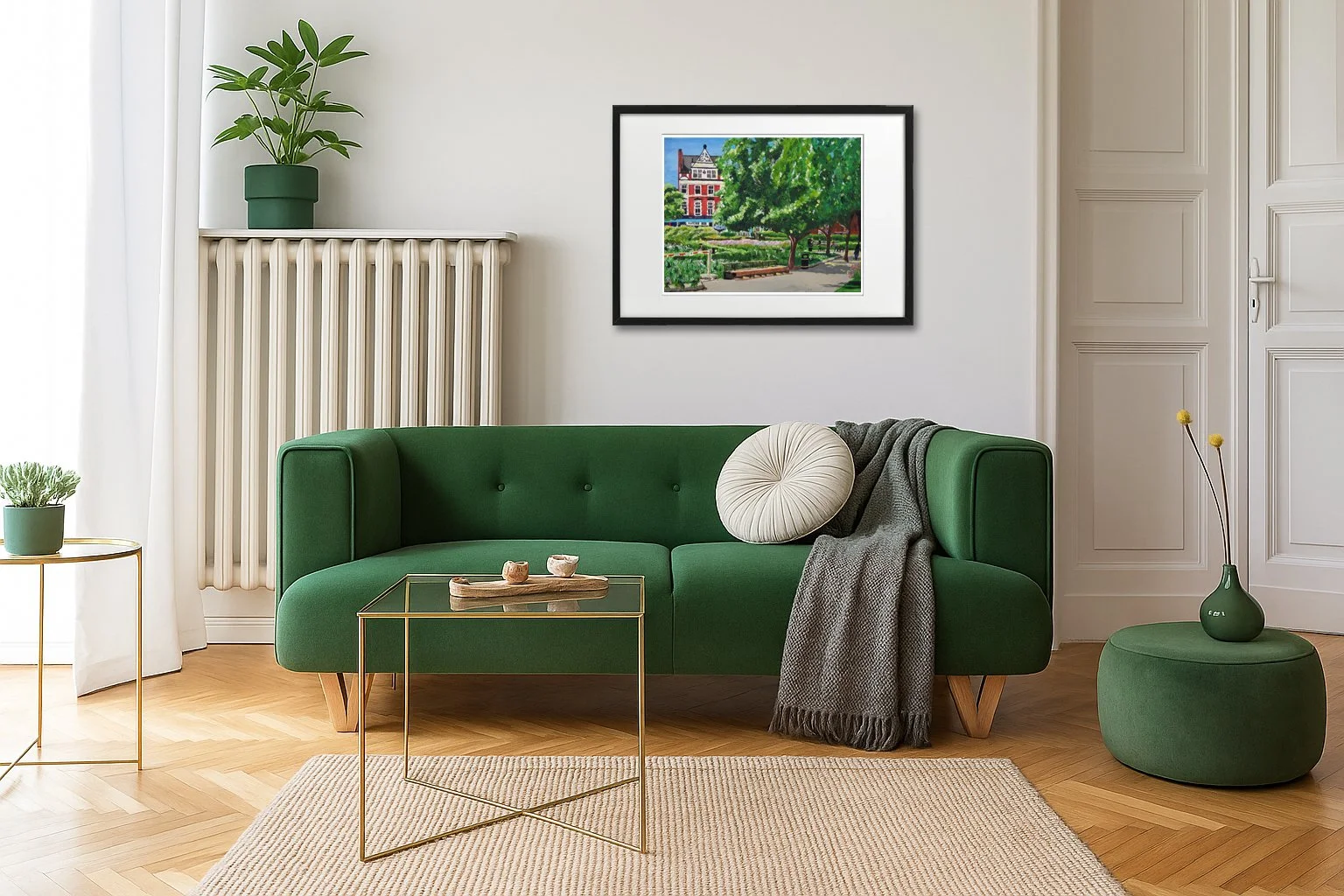 Pottersfield Park London Print.  Green theme livingroom