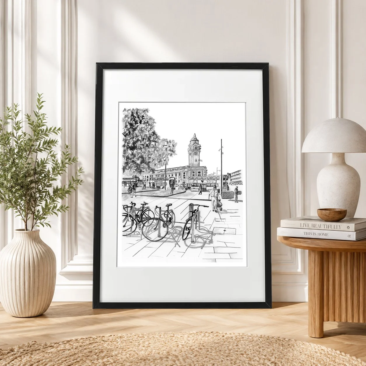 Brixton Town Hall Pencil Drawing by M.Rodwell.jpg