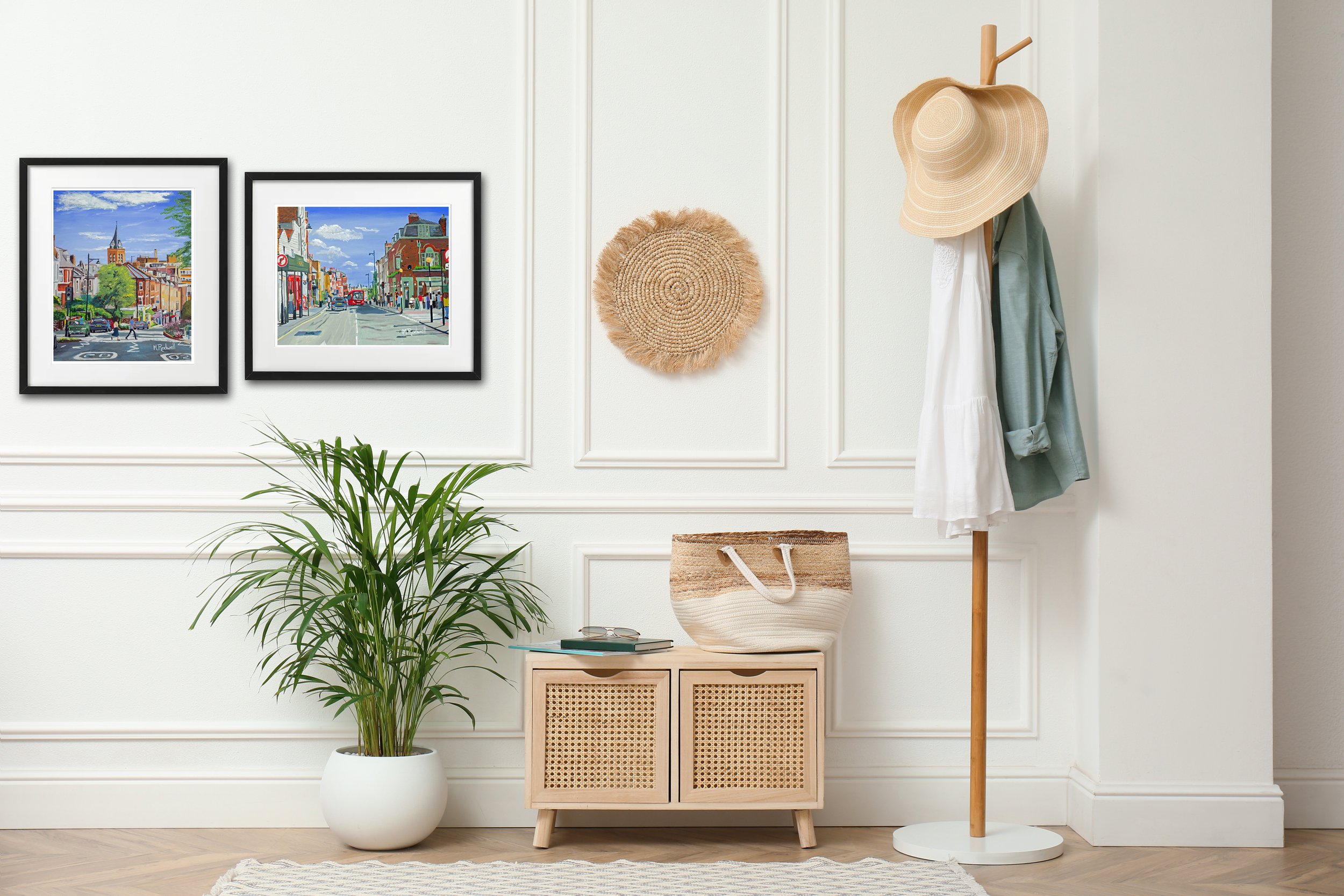 Lifestyle photo of Hallway featuring artwork of Highgate Street Scenes by M.Rodwell