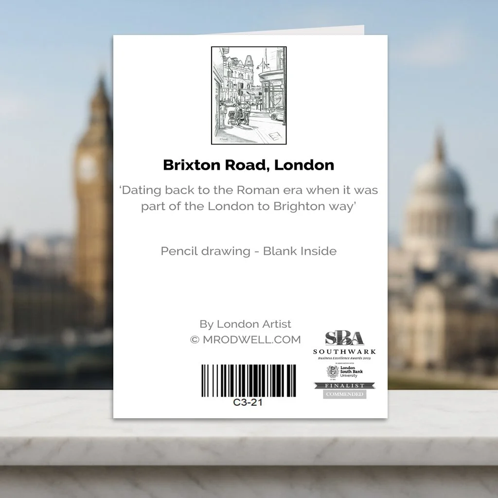 Back cover of Brixton Greeting Card London