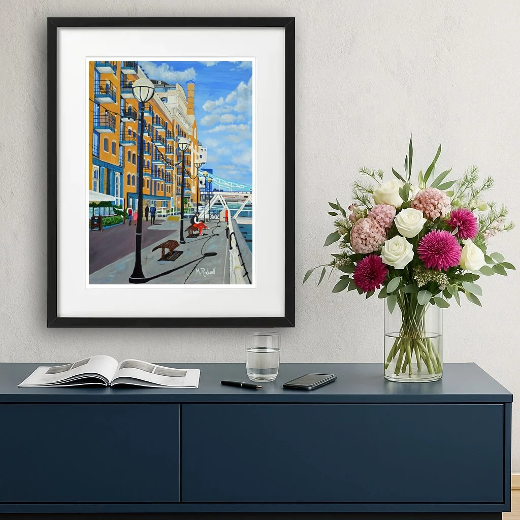 Butlers Wharf Bermondsey Wharf Illustration Framed Artwork