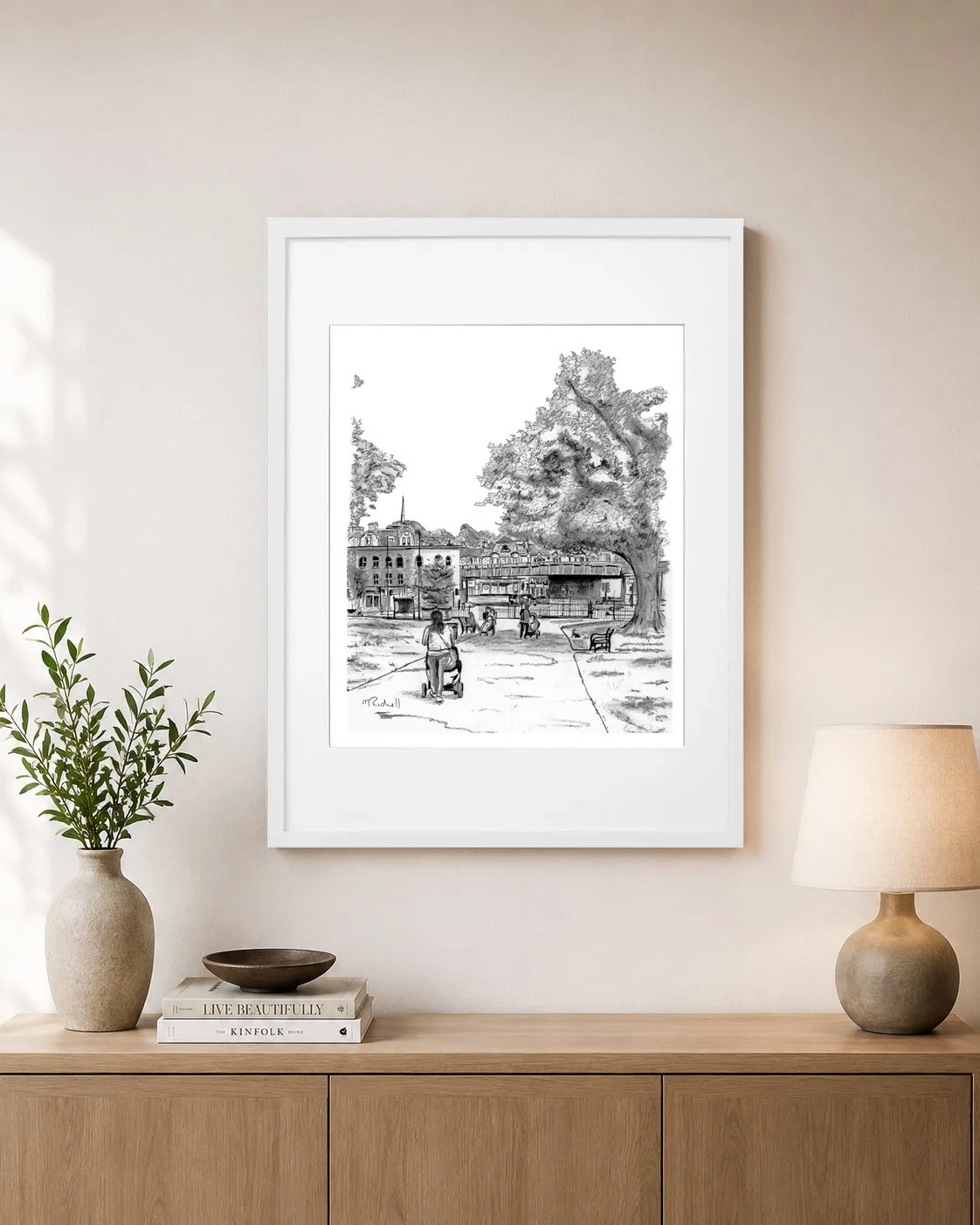 Brockwell London Art Print White Frame.jpg