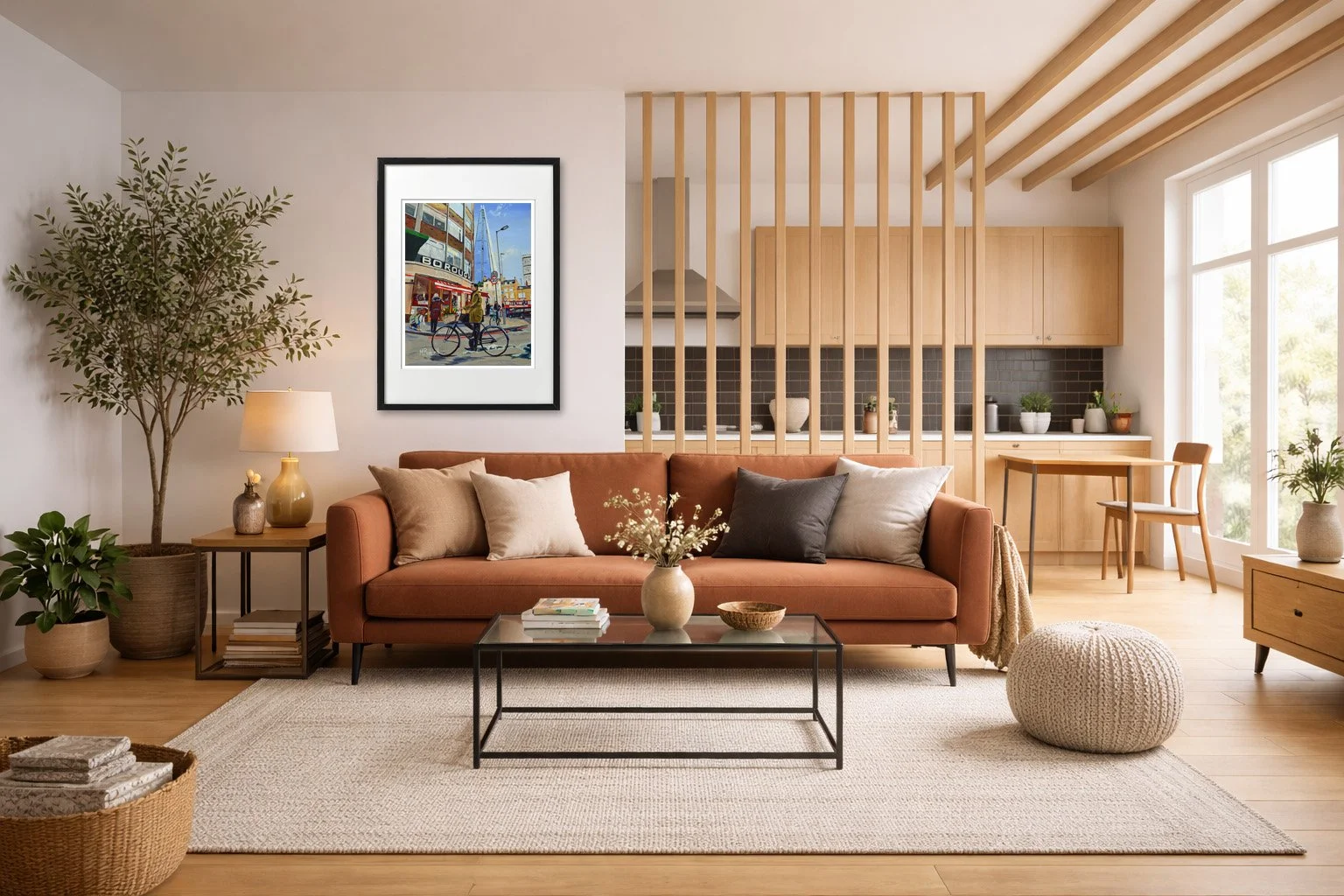 Borough Market Man Cycling Print - Designed for Styling Interiors