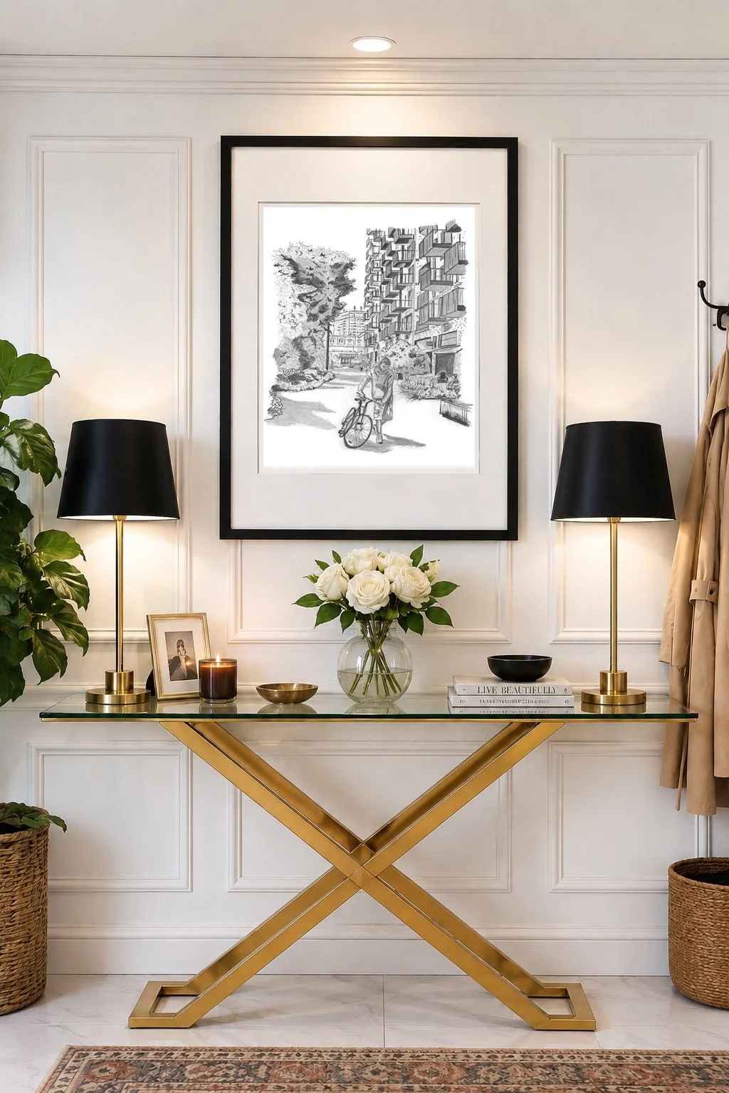 Elephant Park Pencil Print Framed Wall Art.jpg