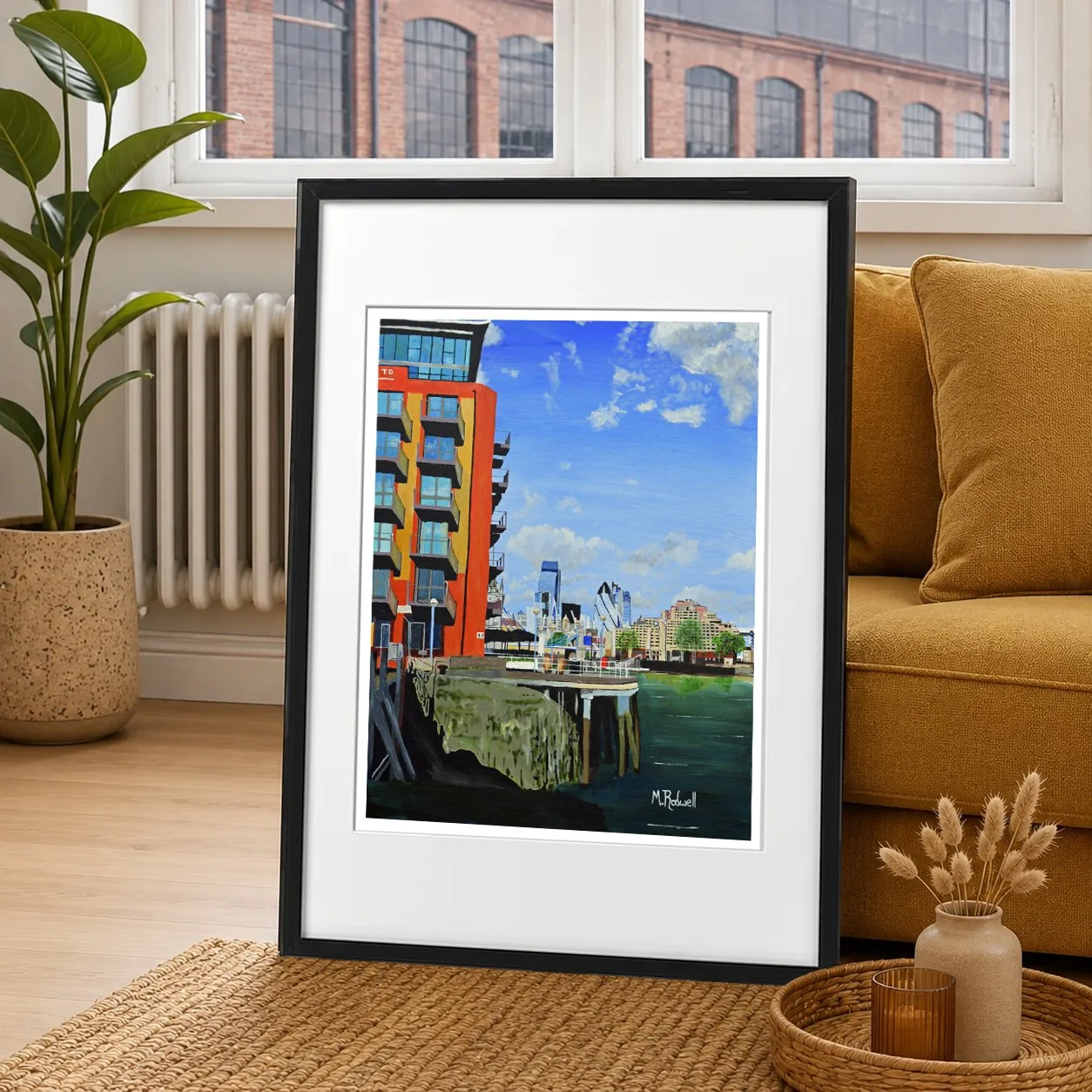 Tea Trade Wharf, Shad Thames, Riverside View Illustration London Print by Magnus Rodwell