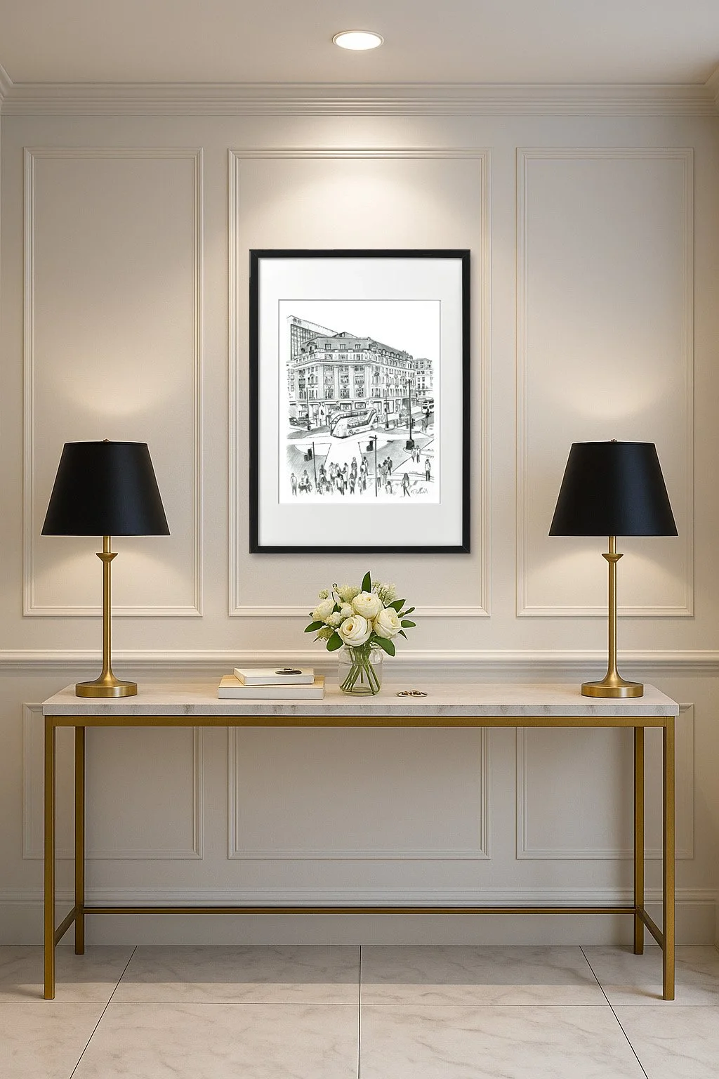 Oxford Street Pencil Print.  Hallway Interior Design Ideas