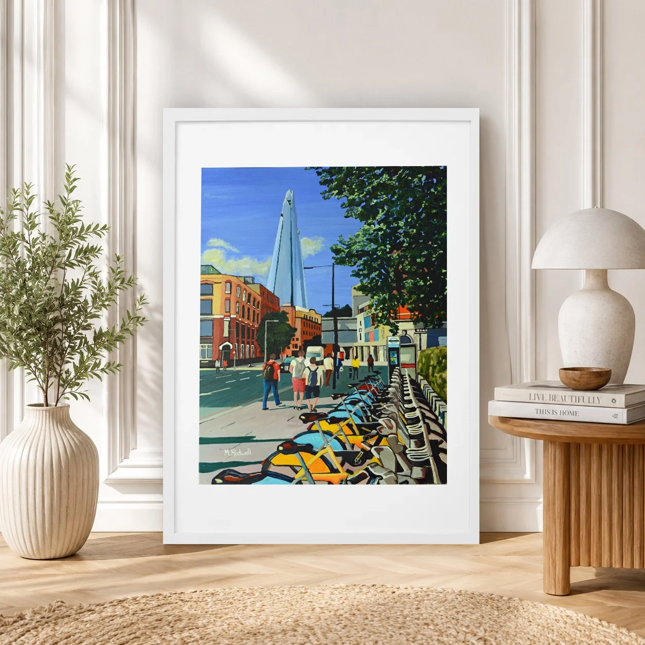 Shard London Print Street Illustration White Frame.jpg
