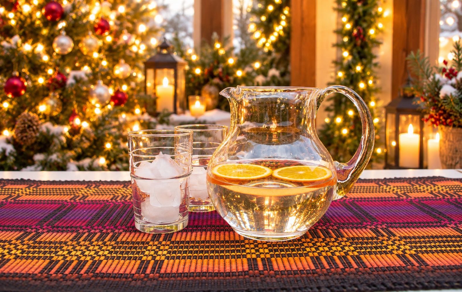 Festive Citrus Pitcher on a Cosy Christmas Table.png