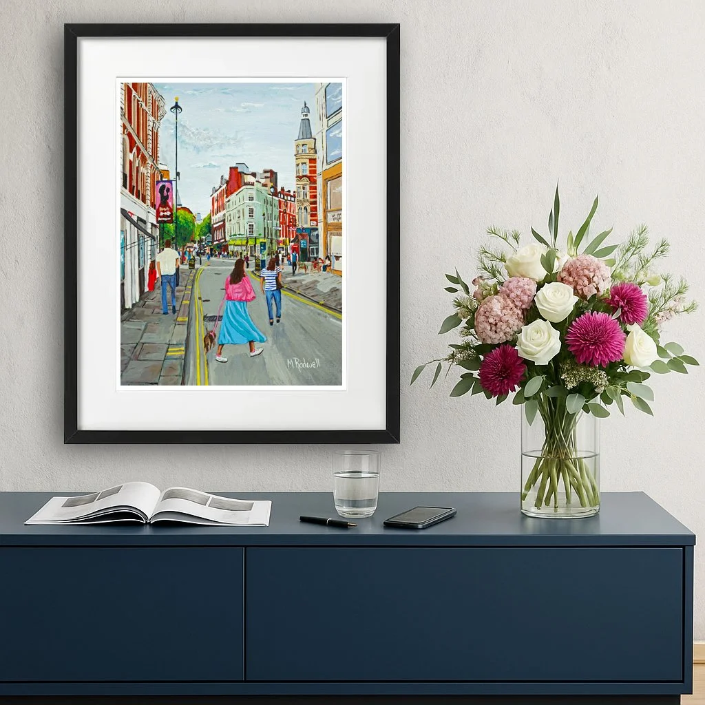 Covent Garden, Long Acre St, Colour Illustration London Artwork