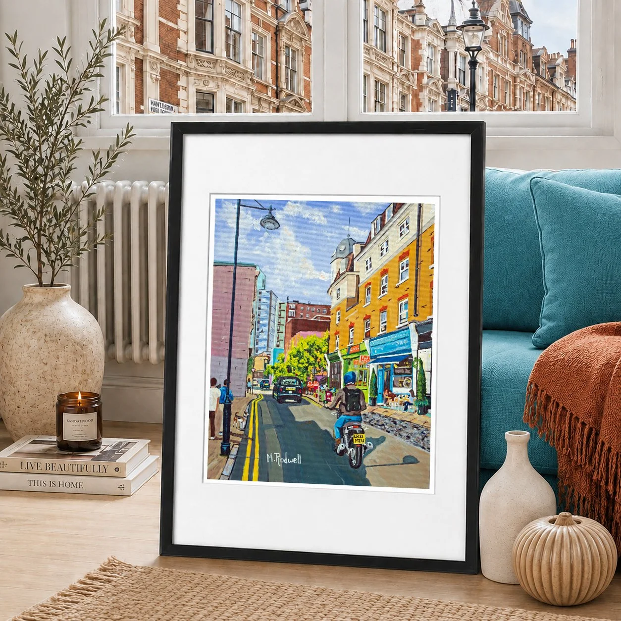 Snowfields colour illustration of high street in Bermondsey South London