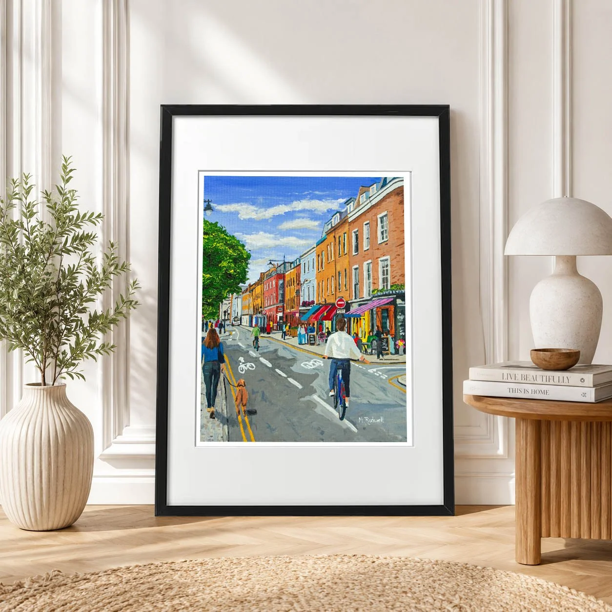 Large poster print size limited edition print of Bermondsey Street Cafe Culture by local artist