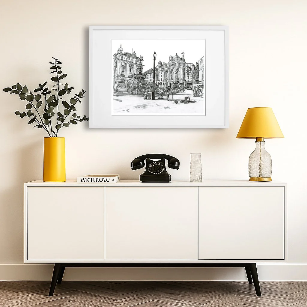 Pencil Drawing Piccadilly Circus London Art