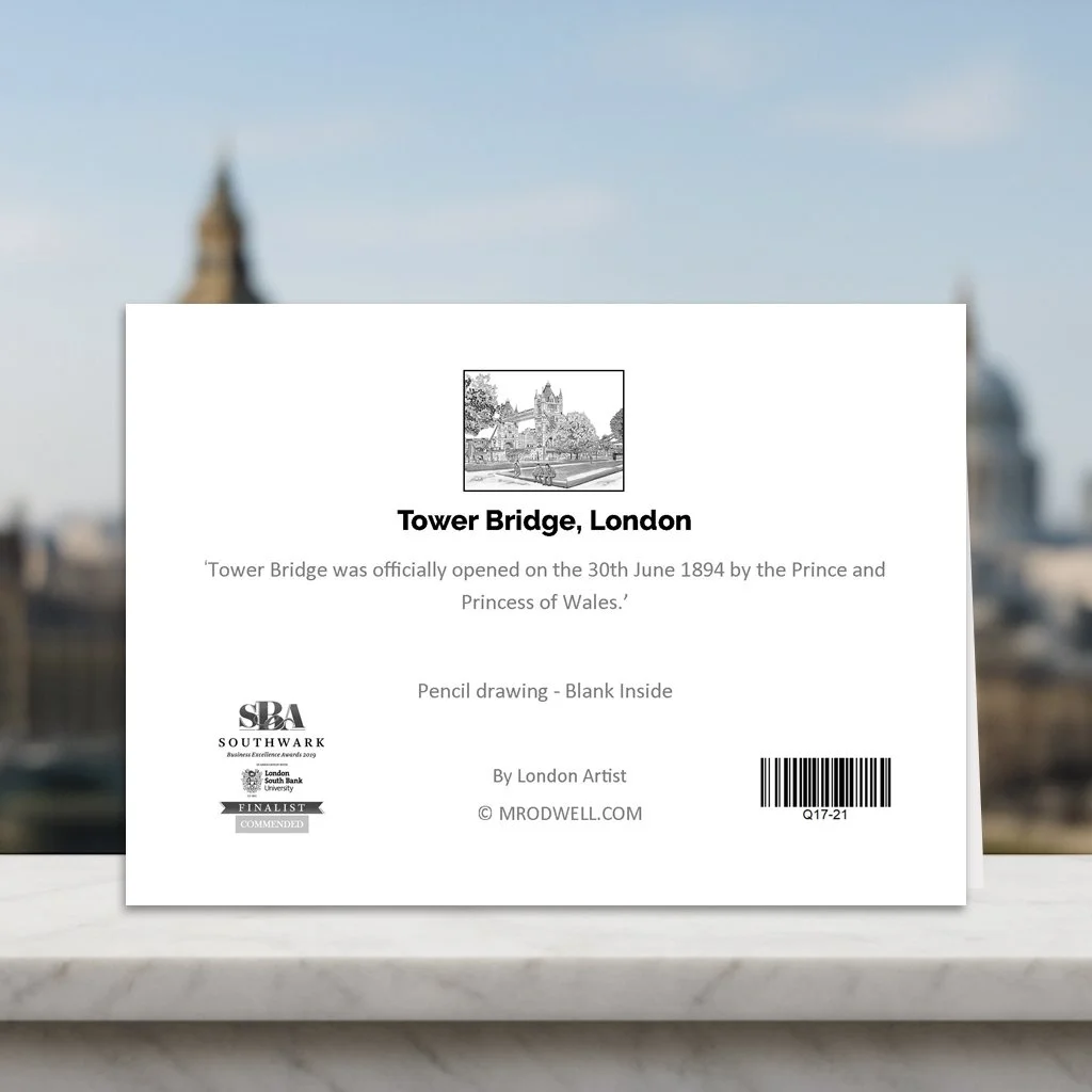 Fun Facts Back Cover Tower Bridge Park Greeting Card