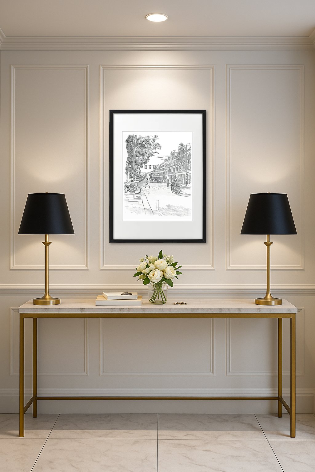 Chelsea Kings Road London Wall Art.  Console Table Hallway Interior