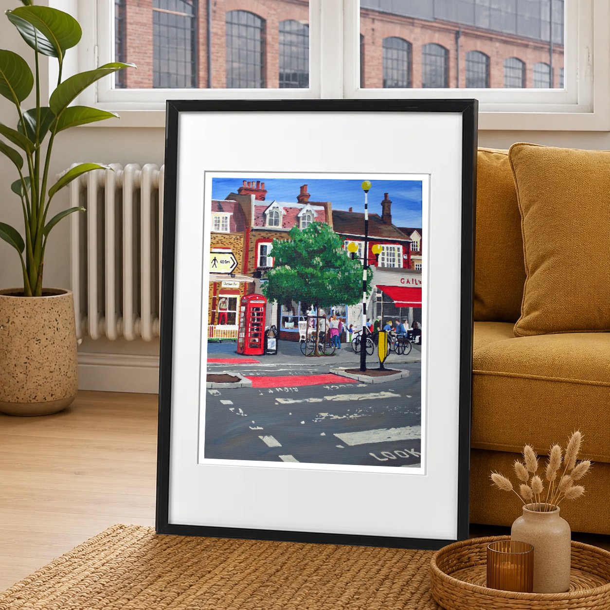 Dulwich Village Print Illustration of people walking along High Street by Magnus Rodwell
