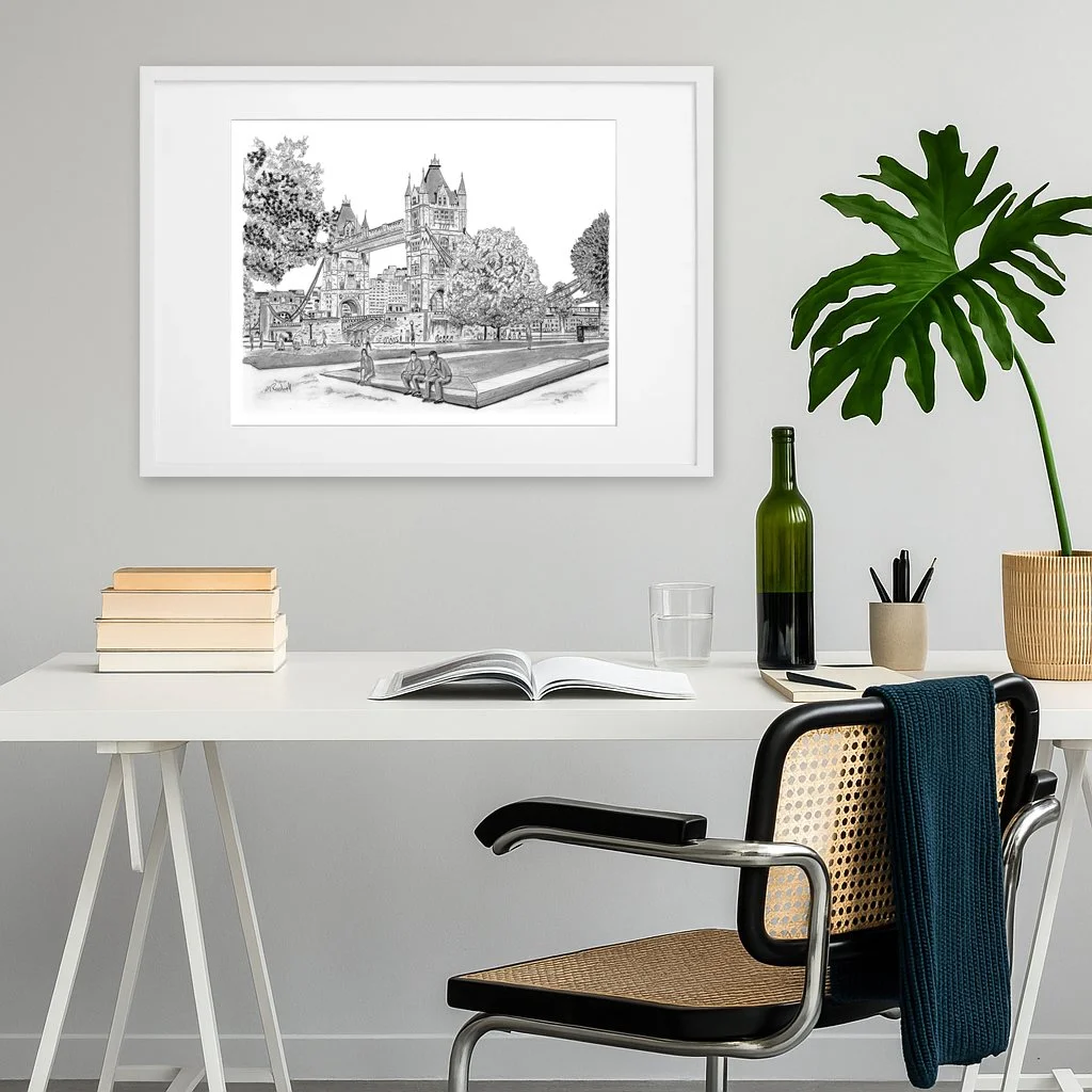 Tower Bridge Pencil Drawing Wall Art