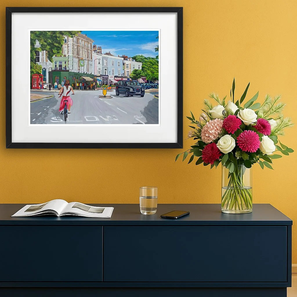Primrose Hill Regents Park Queens Pub Illustration.  London Print